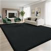 Homaxy Tappeto moderno per soggiorno, 200 x 280 cm, rotondo, morbido, lavabile, fondo antiscivolo, pelo corto, extra largo, per corridoio, cameretta dei bambini, camera da letto, nero