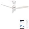 CREATE/ WINDSTYLANCE NATURAL WOOD S/Ventilatore da soffitto con luce bianco con Wifi e telecomando / 40W, Silenzioso, Ø112 cm, 6 velocità, temporizzatore, funzione estate-inverno, doppia altezza