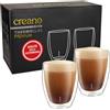 Creano® PREMIUM Bicchieri Termici 400 ml - Set da 2 - NOVITÀ MONDIALE | Lavabile al 100% in lavastoviglie grazie al rivestimento GastroSeal - qualità da ristorazione - vetro a doppia parete