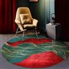 ARUGYTEI Tappeti Casa Salotto Grandi Rotondo 200 x 200 cm, Antiscivolo Tappeto Pelo Corto Camera Letto Soggiorno Decorazione Domestica, linee gialle rosse verdi ø200 cm