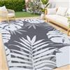 Homaxy Tappeto da esterno impermeabile, antiscivolo, reversibile, in plastica, facile da pulire, per campeggio, patio, spiaggia, picnic, cortile, 120 x 180 cm, bianco e grigio