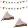 FDDU 2 Pezzi Bandierine per Cameretta dei Bambini, Bandierine Ghirlanda Stoffa Doppia Faccia, Feste Striscione Bandiere Decorazioni, per Picnic, Matrimoni, Natale (20 Bandiere)
