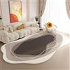 Generic Tappeto antiscivolo in finto cashmere, moderno, forma irregolare, per soggiorno, camera da letto o sala giochi, colore: marrone