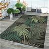 TT Home Tappeto Per Esterno Cucina Balcone Tappeto Soggiorno Moderno Con Palme Floreale, Colore:Verde Nero, Dimensione:80x150 cm