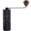 Hanseküche Macinacaffè manuale con macinacaffè in acciaio inox di precisione e manico in legno, macina conica per espresso, macinino espresso, acciaio inox (nero opaco)