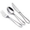 VANRA Set di posate per bambini 3 pezzi in acciaio inox 18/10 Set di posate per bambini Set di posate in argento Utensili per la cena per bambini (finitura cromata) (Forchetta Cucchiaio Coltello)