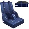 SUBTLETY Seggiolino portatile per bambini, con fibbia di sicurezza a 5 punti, cuscino e schienale da 8 cm, pieghevole, per la casa, in viaggio (blu)