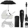 Simpeak Ombrellino parasole universale per passeggino con morsetto, protezione dai raggi UV UPF 50+, flessibile a 360° e regolabile in altezza, con clip per proteggere da sole e pioggia