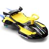 LEADZM LALAHO Macchina Elettrica Per Bambini 12 V con Pedale, 2 in 1 Auto Elettrica con 2 Velocità, Luci LED, Protezione Antiribaltamento, ruote luminose, per bambini dai 3 anni in su (Nero-Giallo)