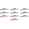 BricksStuff Kar98 - Set da cecchino Kar98 da 10 pezzi per blocchi di morsetti, fusto marrone con accenti in canna fumaria argentata e cannocchiale - compatibile con minifigure