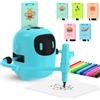 OHFAMO Robot Disegnatore per Bambini, Robot da Disegno con 100 Schede & 12 Pennarelli, Interattivo con Funzione Vocale, Giocattolo Educativo Ricaricabile per Bambini da 3 a 10 Anni