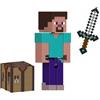 Mattel Minecraft Action Figure & Accessories 2-Pack con Steve in scala 8,3 cm, set giocattolo da collezione