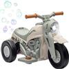 AIYAPLAY Moto elettrica per bambini, 3 ruote, 6 V, 3 km/h, auto elettrica per bambini con funzione bolla, effetti luminosi e sonori, moto per bambini da 2 a 5 anni, carico massimo 30 kg, bianco crema