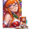 JIANGENNF Puzzle da 1000 pezzi per adulti, tema natalizio con ragazza anime, giocattolo educativo, migliora la memoria, compleanno e Natale 38x26cm