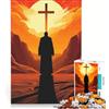 JIANGENNF Puzzle per adulti da 1000 pezzi con croce cristiana e Gesù, gioco rilassante, sfida impegnativa, per rafforzare l'amore tra le coppie 50x75cm