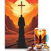 JIANGENNF Puzzle per adulti da 1000 pezzi con croce cristiana e Gesù, gioco impossibile, attività divertenti da fare in casa, regali di Natale e compleanno 38x26cm