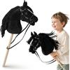 mamabrum Hobby Horse - Cavallo Nero a Bastone per Bambini, 68 cm