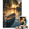 JIANGENNF Puzzle da 1000 pezzi per adulti con barca da pesca thailandese gioco educativo attività divertenti da fare in casa lista dei desideri con Babbo Natale 50x75cm