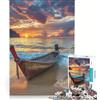 JIANGENNF Puzzle per adulti da 1000 pezzi: Barca da pesca thailandese sulla spiaggia gioco rompicapo assemblaggio di figure ottimo regalo per gli appassionati di videogiochi 38x26cm