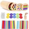 Tbintul Giochi Bambini 1 2 3 Anni, 3 in 1 Giochi Montessori 1 2 3 4 Anni, Jeux de Tri Montessori, Legno Colori per Bambini 1 2 3 Anni, Jeu Educatif avec Sac de Rangement, Cadeau Enfant Fille Garcon
