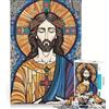 JIANGENNF Puzzle da 1000 pezzi per adulti con immagine di Cristo, decorazione da parete, attività interattiva genitore-figlio, ideale come regalo 38x26cm