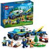 LEGO City Mobile 60369 - Macchina giocattolo per cani poliziotti con rimorchio, percorso ad ostacoli e personaggi di cuccioli, set da gioco per bambini e bambine dai 5 anni in su