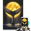 JIANGENNF Puzzle per adulti da 1000 pezzi con coda di balena e luna divertente gioco rilassante e stimolante per la mente con Babbo Natale 38x26cm