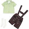 Bkazwe Oktoberfest Camicia Halter Pantalone Set Oktoberfest Bambino (Camicia/Pantaloni/Calze) - Costume bavarese 3 pezzi Estate - Cosplay vestito partito popolare Germania