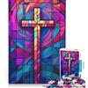 JIANGENNF Puzzle per adulti da 1000 pezzi con croce cristiana in vetro, gioco impossibile, attività divertenti da fare in casa, regali di Natale e compleanno 38x26cm