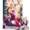 JIANGENNF Puzzle da 1000 pezzi per adolescenti, tema natalizio, anime, ragazza, giochi rilassanti, corsa di velocità manuale, ideale per compleanni e Natale 38x26cm