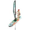Funwetrike Mini barca radiocomandata, 2,4 GHz, barca da surf con luci LED, design anti-centro, lunga durata, impermeabile, per piscina, laghetto e lago
