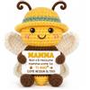 Buioata Regalo Mamma, Regalo Mamma Compleanno-Ape Amigurumi all'Uncinetto in Cotone | Regali Originali e Creativi per la Mamma per Natale e la Festa della Mamma, Dolce Dono con Cartolina con Frase Dedicata