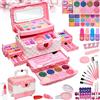 Amerrly Valigetta Trucchi Bambina Giochi Bambina - Sicuro e lavabile trucchi bambina anallergici, Borsa set trucchi bambina reale, Principessa Compleanno regalo bambina 4 5 6 7 8 9 anni (Pink)