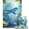 JIANGENNF Puzzle per adulti 1000 balene paradiso sottomarino Gioco divertente rilassante e stimolante per l'amore di coppia 50x75cm
