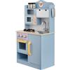 Teamson Kids Cucina in legno Florence - Cucina giocattolo classica pastello con forno, lavello, microonde e accessori realistici per bambini creativi da 3 anni