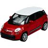 Generisch Welly 43658 - Modellino di auto compatibile con Fiat 500L, tetto rosso e bianco, dal 2012, circa 1/34-1/39, in metallo