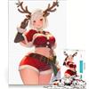 JIANGENNF Puzzle per adulti da 1000 pezzi con ragazza anime natalizia, gioco rompicapo, antistress, lista dei desideri con Babbo Natale 38x26cm