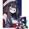 JIANGENNF Puzzle per adulti da 1000 pezzi con ragazza anime natalizia, decorazione da parete, oggetto d'arredo, con pezzi di forma casuale completamente ad incastro 38x26cm