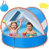 YOOHBERRYS Piscina Tenda da Spiaggia Pop Up 4 in1, Piscinetta Neonato Spiaggia con Anti-UV SPF 50+, Piscinetta per Bambini con Zanzariera, Tenda sole Spiaggia per Picnic, Giardino, Spiaggia
