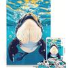 JIANGENNF Puzzle per adulti da 1000 pezzi con balena e illustrazione subacquea gioco rilassante difficile con Babbo Natale 38x52cm