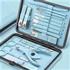 Leipple Tagliaunghie Set Professionale - Grooming Kit Strumenti per Manicure e Pedicure 18pcs con Lussuosa Custodia da Viaggio in Pelle (Blu)