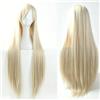 Gairyan Cosplay Parrucca Bionda Parrucca Donna Lunga Liscia 80cm Cosplay Anime Wig Parrucche Sintetiche con Frangia Capelli Lisci Lunghi per Halloween Carnevale Costume Feste a Tema