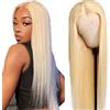 Creuost Perücke con capelli umani da 32 pollici #613 biondo chiaro 4x1 Swiss Spitze dritto pizzo frontale cuneo di capelli umani da donna perücken non processato brasiliano vergine capelli pre