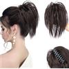 XFSRG Coda Finta Riccia Afro da Donna Alta Ondulata Extension Capelli Ricci Capelli Extension con Pinza Coda di Cavallo Afro Ricci per Look Voluminoso Quotidiano (6# Marrone Nero)