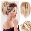 XFSRG Coda Finta Riccia Afro da Donna Alta Ondulata Extension Capelli Ricci Capelli Extension con Pinza Coda di Cavallo Afro Ricci per Look Voluminoso Quotidiano (27/613# Oro)