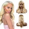 Creuost Perücke in capelli veri da 30 pollici #613 biondo chiaro 4x1 Swiss Spitze, onda del corpo frontale in pizzo capelli umani cuneo da donna perücken non processato brasiliano vergine capelli pre