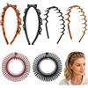 exatta 6 Pezzi Cerchietto con Clips, Cerchietto Zig Zag