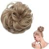 SEGO Chignon Elastico Capelli Finti Posticci Donna Extension Hair Sintetici Ricci Toupet senza Clip Crocchia per Coda Finta 30g - Biondo Naturale