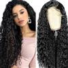 Creuost 28 Pollici Perücke Capelli Veri 1B Nero Naturale 4x4 Swiss Spitze Pizzo Onda Dell'acqua Frontale Dei Capelli Umani Cuneo Donna Perücken Unprocessed Brasiliano Vergine Capelli Pre Pizzicati Con