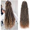 Mscat 30 Incn Goddess Locs Crochet Hair Ombre Boho Faux Locs Synthetic River Bohemian Soft Braids Extended (12 Strands/Pack T27#)